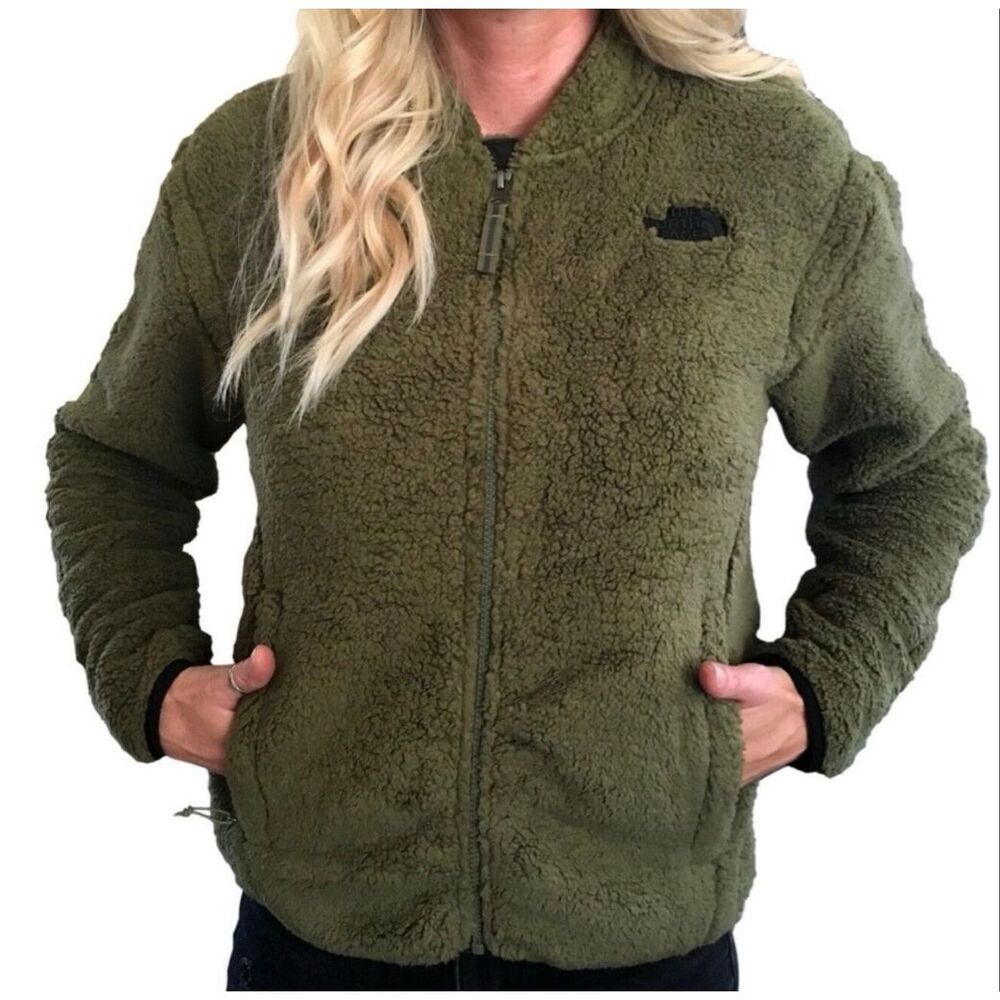 The North Face Women’s Osito Bomber Sherpa Fleece Jacket Olive Green Size Medium